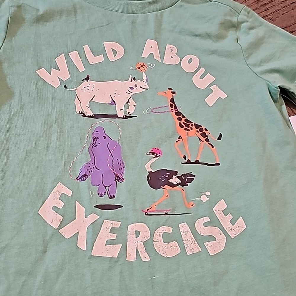 Girls exercise t shirt 100 percent cotton size XS 4-5 NWT - Picture 2 of 5